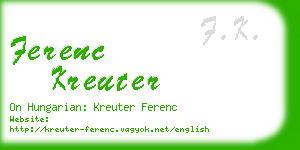 ferenc kreuter business card